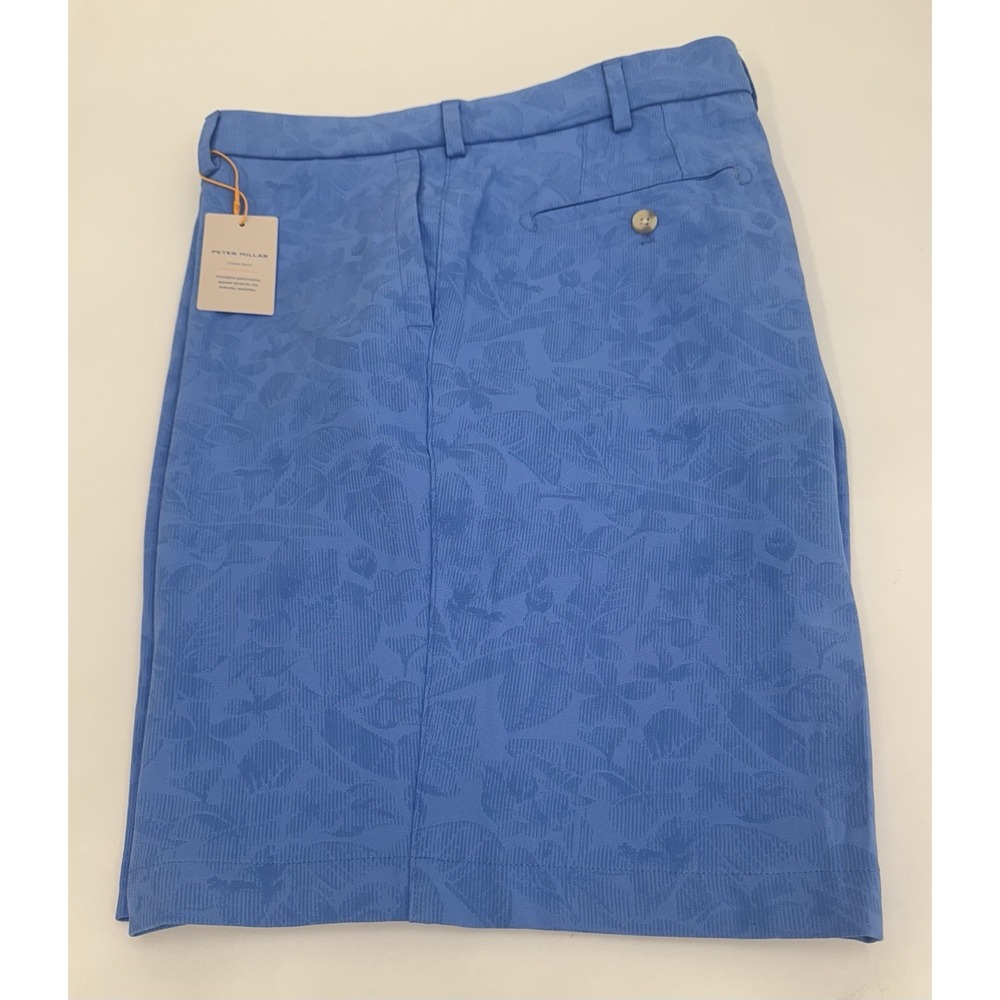 NWT Peter Millar Crown Sport Salem Shadow Stripe Floral Golf Shorts Blue 40 $115 - Picture 2 of 9